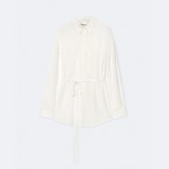 Снимка на ALLSAINTS ДАМСКА РИЗА ILANA TIE-WAIST RELAXED COTTON-BLEND SHIRT ECRU WHITE 8