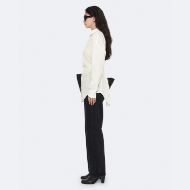 Снимка на ALLSAINTS ДАМСКА РИЗА ILANA TIE-WAIST RELAXED COTTON-BLEND SHIRT ECRU WHITE 3