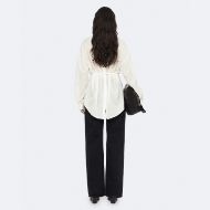 Снимка на ALLSAINTS ДАМСКА РИЗА ILANA TIE-WAIST RELAXED COTTON-BLEND SHIRT ECRU WHITE 4