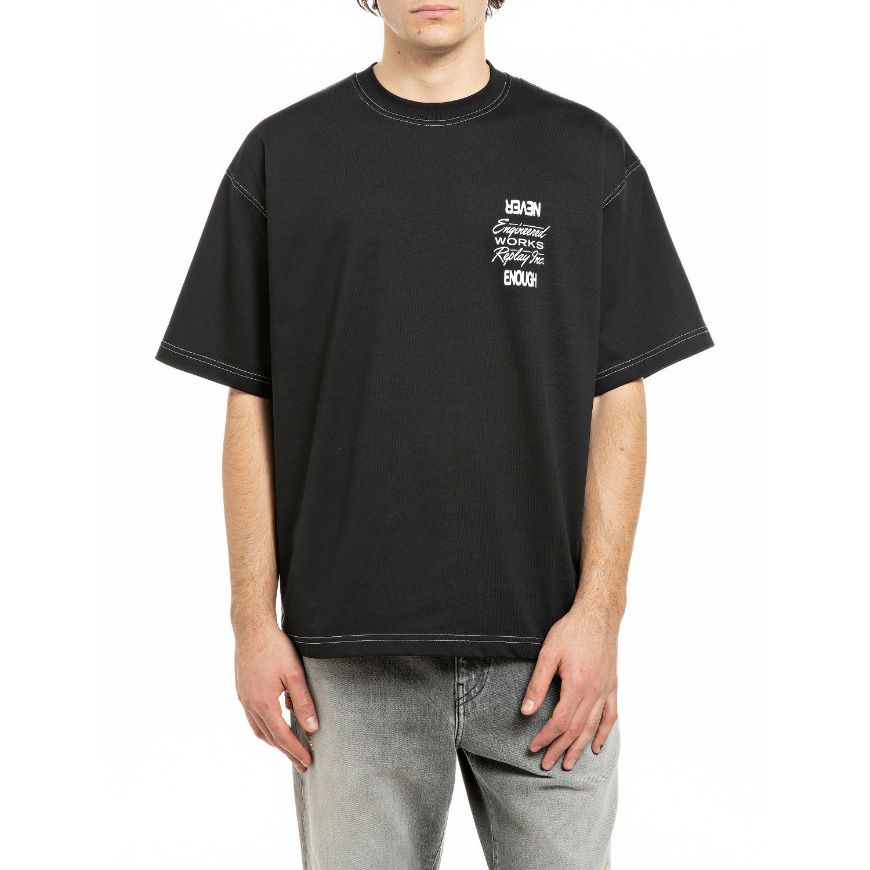 Picture of REPLAY INC. COTTON JERSEY T-SHIRT BLACK
