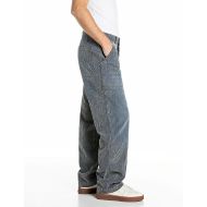Picture of REPLAY MEN'S BRYEN REGULAR-FIT STRETCH FLOCK DENIM JEANS INDIGO/ECRU STRIPED 2