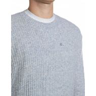 Picture of REPLAY MEN'S CREW-NECK LAMBSWOOL VISCOSE BLEND SWEATER GREY MELANGE 3