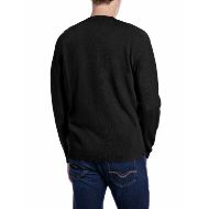 Picture of REPLAY MEN'S CREW-NECK LAMBSWOOL VISCOSE BLEND SWEATER BLACK 2
